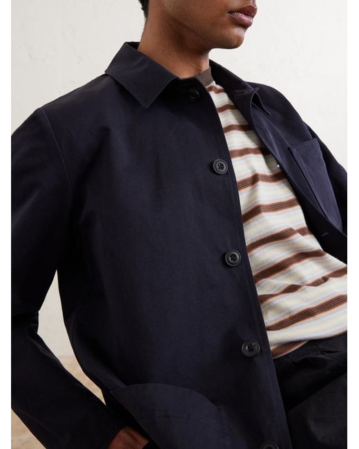 Altea Blue Constantin Cotton And Linen-Blend Overshirt for men