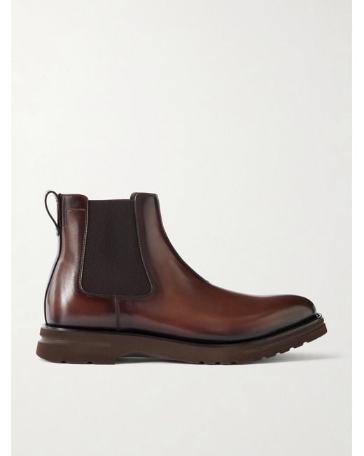 Berluti Brown Alessio Leather Chelsea Boots for men
