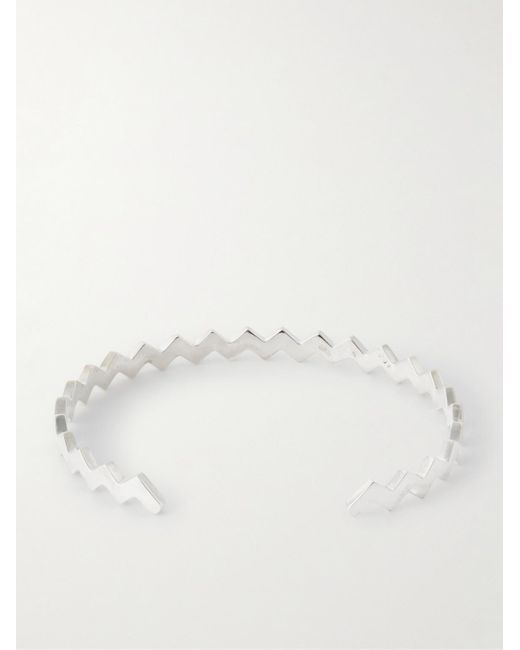 Mikia Natural Sterling Silver Diamonds Bangle for men