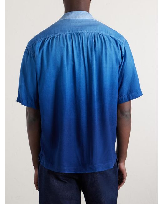 Blue Blue Japan Blue Camp-Collar Dégradé Woven Shirt for men