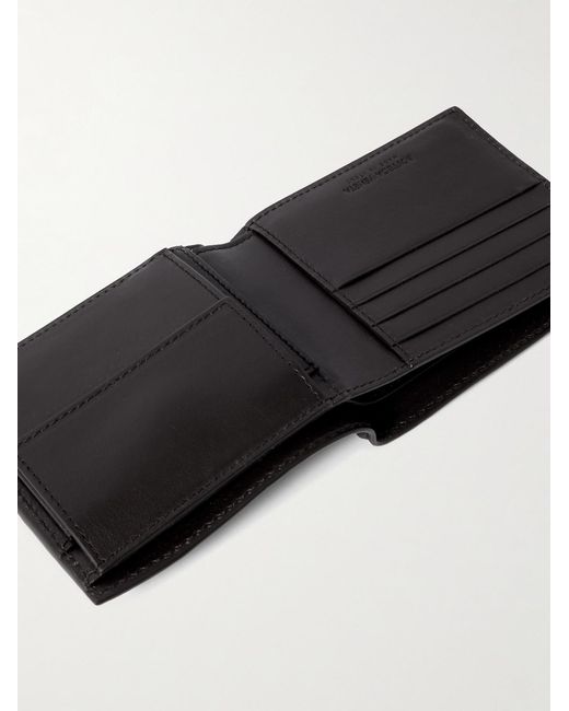 Bottega Veneta Black Intrecciato Leather Bifold Wallet for men