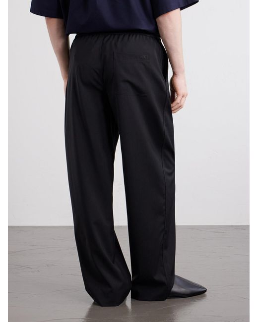 Loewe Blue Straight-Leg Wool Drawstring Trousers for men