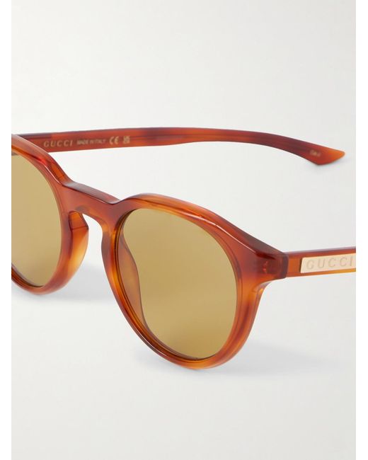 Gucci Orange Round-Frame Acetate Sunglasses for men