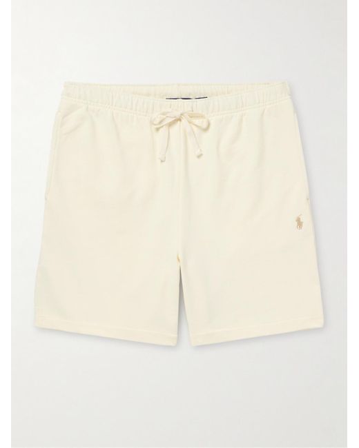 Polo Ralph Lauren Gerade geschnittene Shorts aus Baumwoll-Jersey mit Logostickerei und Kordelzugbund in Natural für Herren