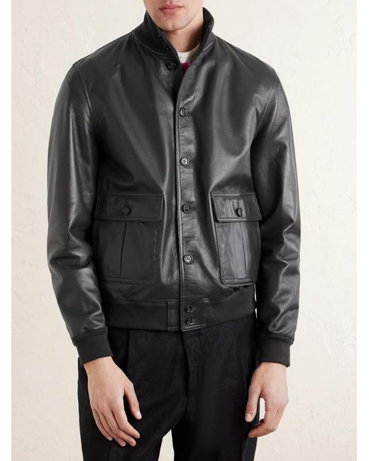 Ino Leather Jacket di Valstar in Black da Uomo