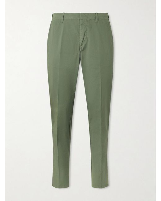 Altea Green Dumbo Tapered Cotton-blend Gabardine Trousers for men
