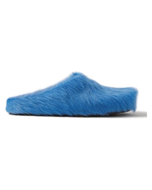 Marni Blue Fussbett Calf Hair Slippers for men