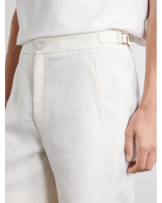 God's True Cashmere White Straight-Leg Linen-Twill Shorts for men
