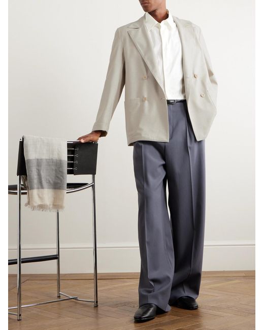STÒFFA Natural Double-Breasted Wool Blazer for men