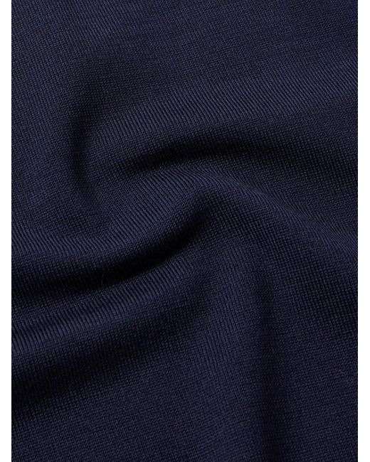 Polo slim-fit in lana di Tom Ford in Blue da Uomo