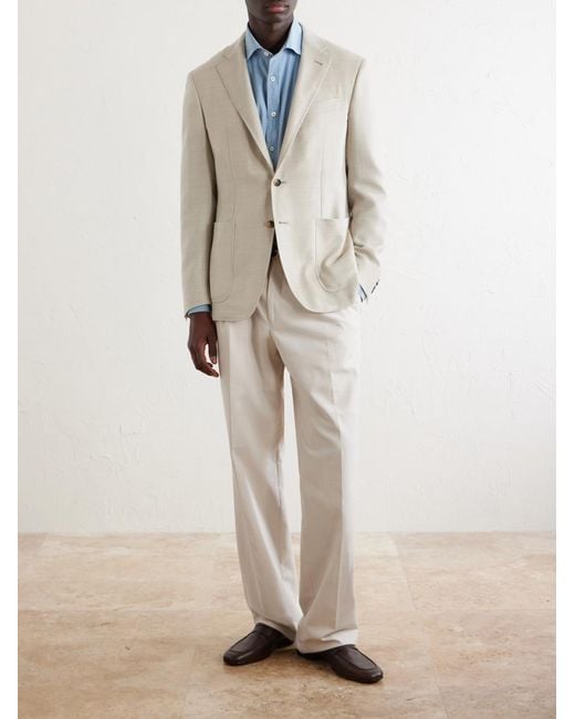 Canali Natural Kai Herringbone Wool, Linen And Silk-Blend Blazer for men