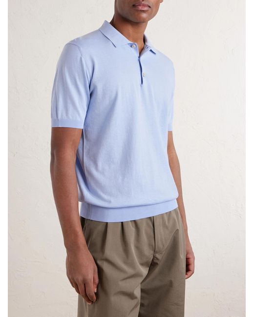 Piacenza 1733 Blue Cotton Polo Shirt for men