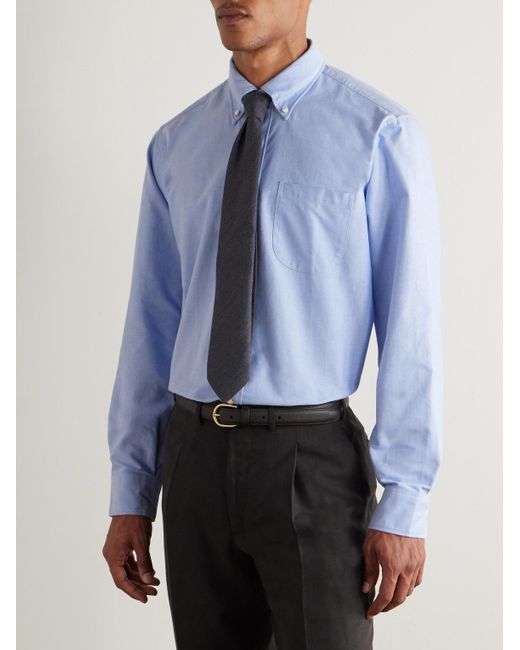 Sid Mashburn Blue Button-down Collar Oxford Cotton Shirt for men