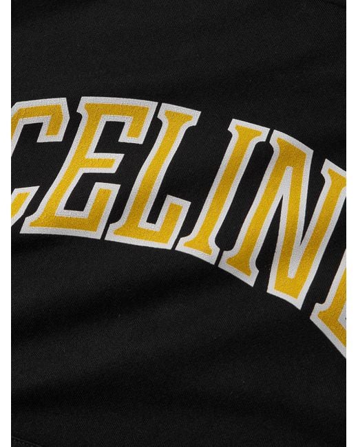 Céline Hoodie aus Jersey aus einer Baumwollmischung mit Logoprint in Black für Herren