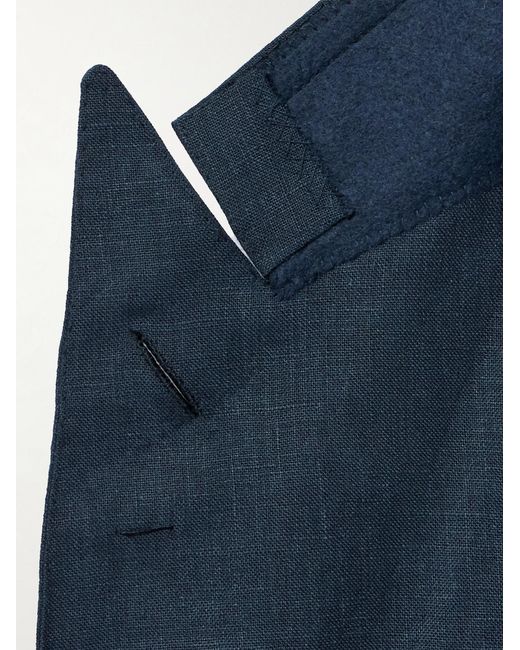 Ralph Lauren Blue Kent Slim-Fit Double-Breasted Linen Suit Jacket for men