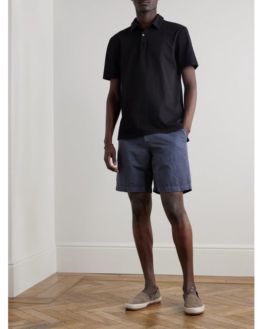 James Perse Black Slim-Fit Supima Cotton-Jersey Polo Shirt for men