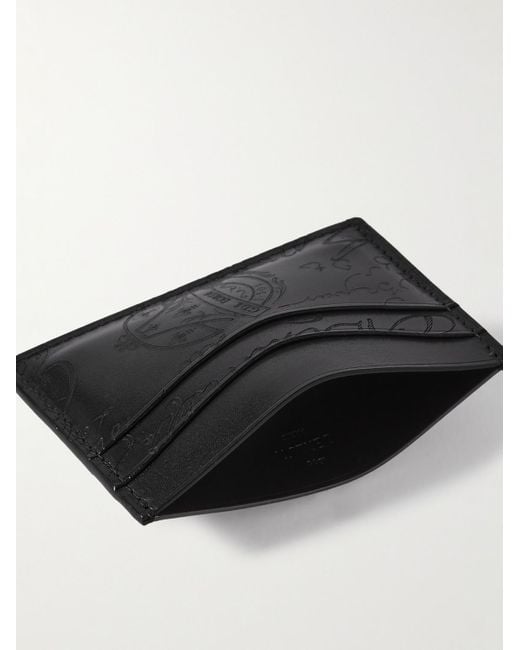 Berluti Black Bambou Scritto Venezia Leather Cardholder for men