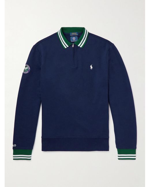 Polo Ralph Lauren Wimbledon Logo-embroidered Cotton-blend Jersey