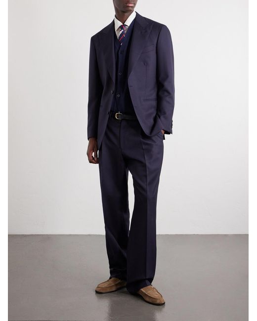 John Smedley Blue Bill Nighy Merino Wool Vest for men