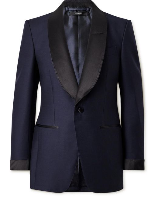Tom Ford Sim-fit Shawl-collar Satin-trimmed Wool And Silk-blend Tuxedo ...