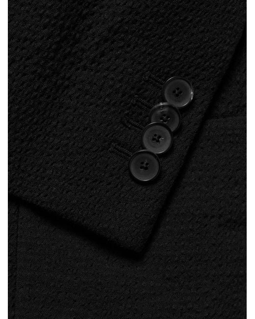 Mr P. Black Wool-Blend Seersucker Suit Jacket for men