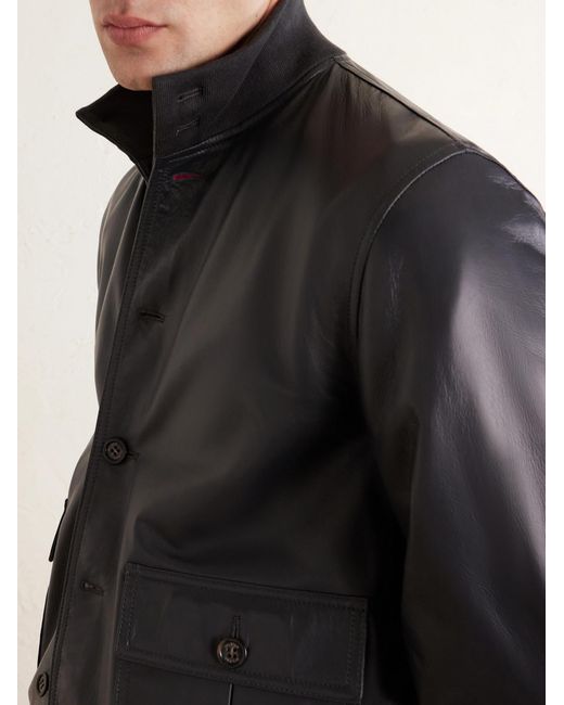Ino Leather Jacket di Valstar in Black da Uomo