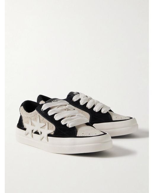 Amiri Black Sunset Skate Low Appliquéd Suede And Leather Sneakers for men