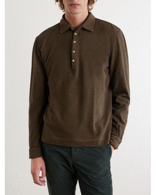 Massimo Alba Brown Raya Cotton And Cashmere-Blend Polo Shirt for men
