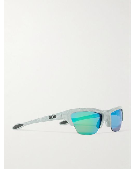 Dior Green Diorbay S1U Rectangular-Frame Acetate Mirrored Sunglasses for men