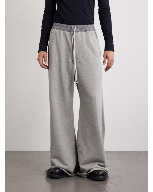 Rick Owens Gray Geth Belas Wide-leg Cotton-blend Jersey Sweatpants for men