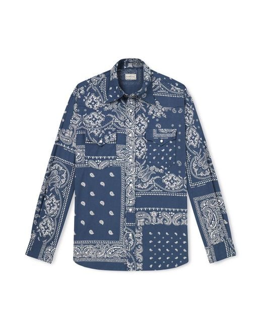 Kapital Men's Blue Bandana-Print Cotton Shirt