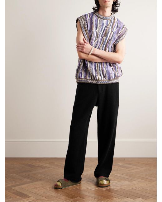 The Elder Statesman Black Straight-Leg Cashmere Trousers for men