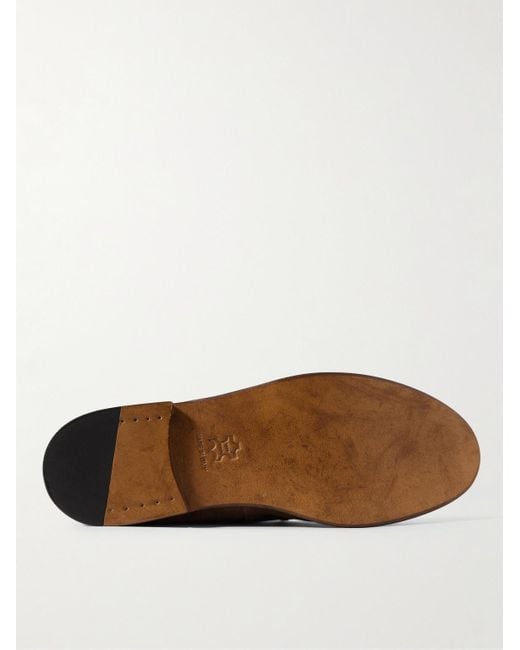 Drake's Brown Henri Summer Suede Loafers for men