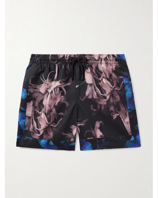 Dries Van Noten Blue Straight-Leg Mid-Length Printed Swim Shorts for men
