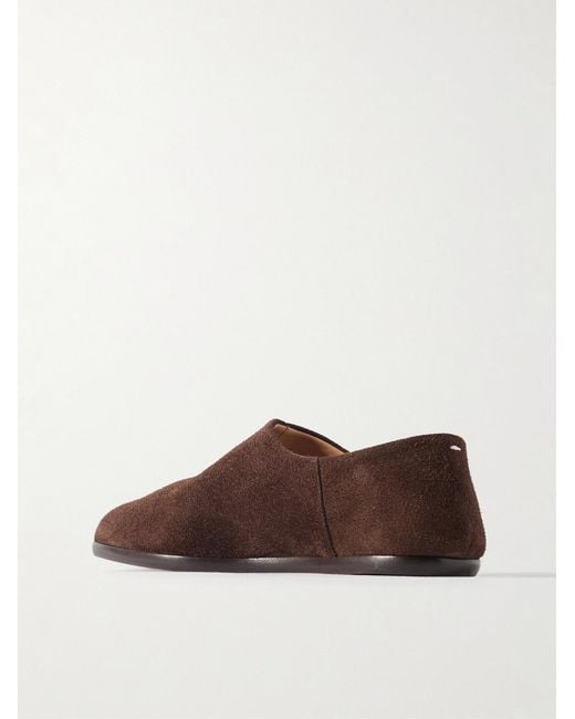 Maison Margiela Brown Tabi Split-Toe Suede Loafers for men