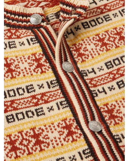 Marzipan Jacquard-Knit Wool Cardigan di Bode in Natural da Uomo