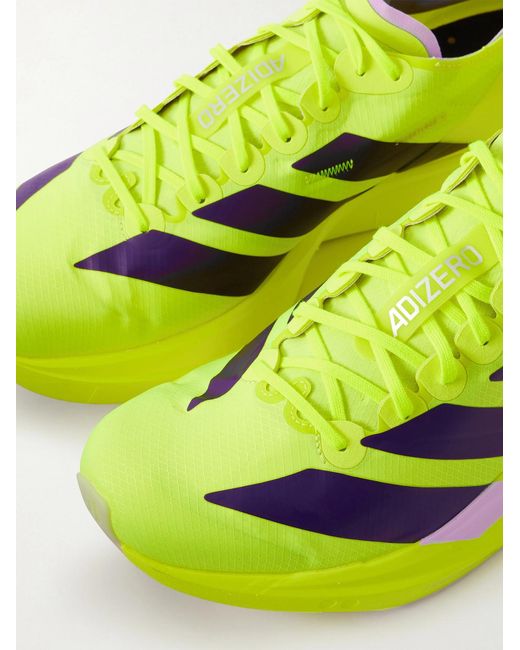 Adidas Originals Yellow Adizero Takumi Sen 11 Rubber-Trimmed Ripstop Running Sneakers for men