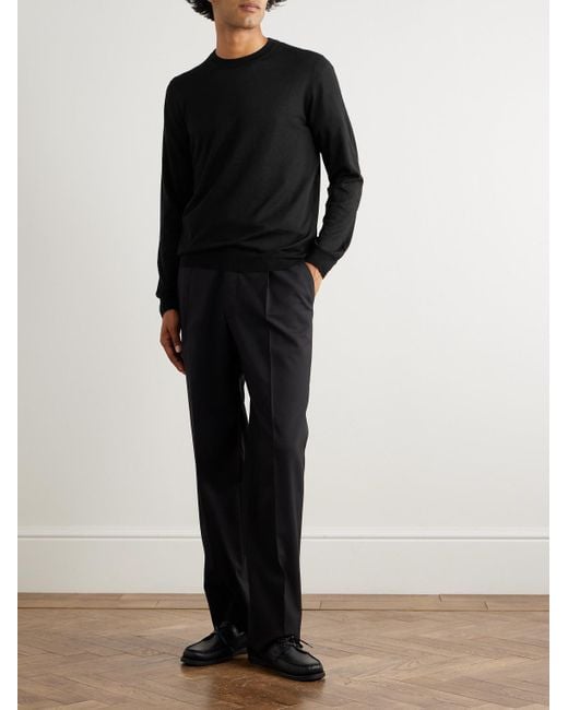 Incotex Black Zanone Cashmere And Silk-blend Sweater for men