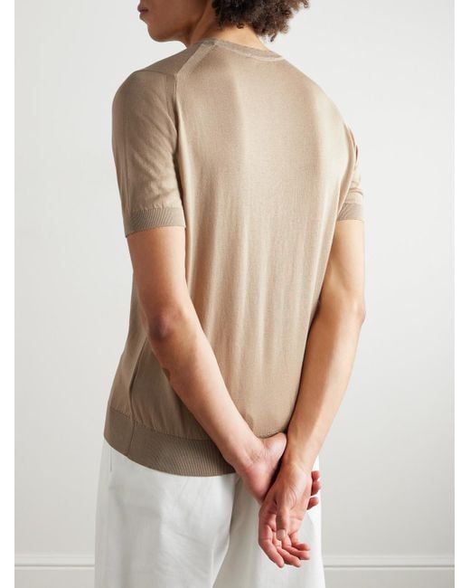 John Smedley Natural Coulter Slim-Fit Organic Cotton And Cashmere-Blend T-Shirt for men
