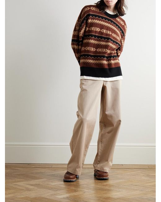 MANAAKI Brown Rongo Jacquard-Knit Merino Wool And Cashmere-Blend Sweater for men