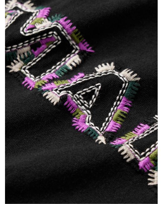 Isabel Marant Black Hugo Logo-embroidered Cotton-jersey T-shirt for men