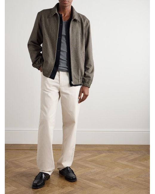 A.P.C. Brown Gilbert Checked Brushed Wool-blend Blouson Jacket for men