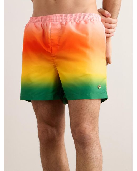 Casablancabrand Orange Straight-leg Short-length Degradé Swim Shorts for men