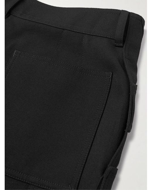 Burberry Black Straight-Leg Wool Grain De Poudre Cargo Shorts for men