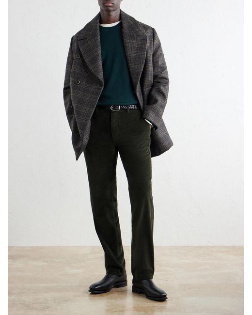 Slowear Black Straight-leg Cotton-blend Corduroy Trousers for men