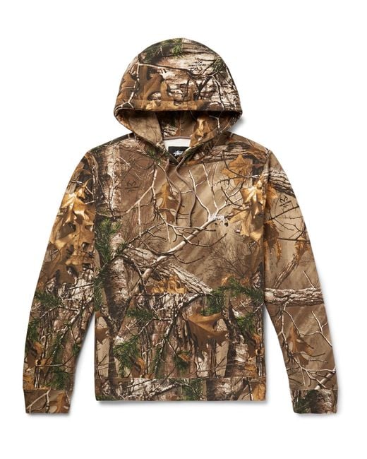 Stussy Brown Realtree Camouflage-print Fleece-back Cotton-blend Jersey Hoodie for men
