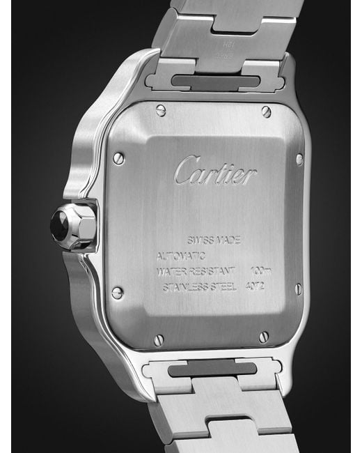 Cartier Black Santos De Automatic 39.8mm Interchangeable Steel And Rubber Watch for men