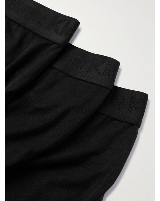 Calvin Klein Black Three-pack Stretch Lyocell-blend Briefs for men