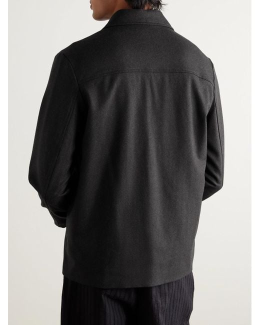 A.P.C. Black Jamie Recycled Wool-blend Overshirt for men