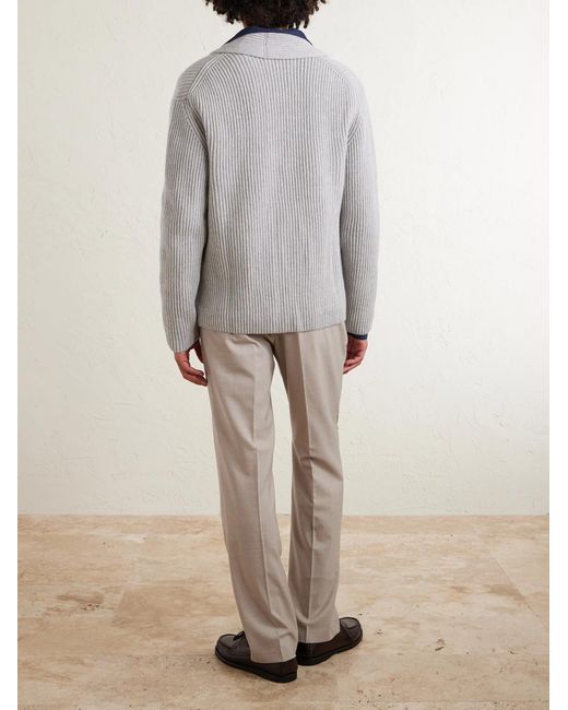 Dunhill Gray Tapered Super 130s Wool Trousers for men